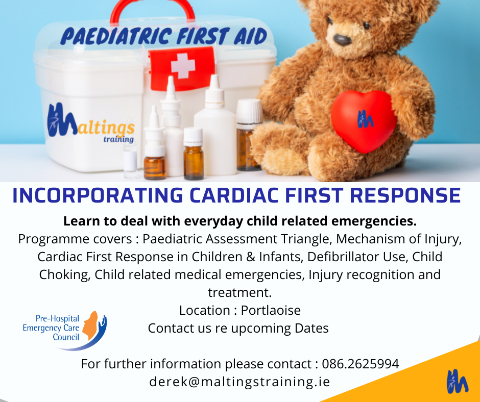 Paediatric First Aid Training Laois ireland Gen